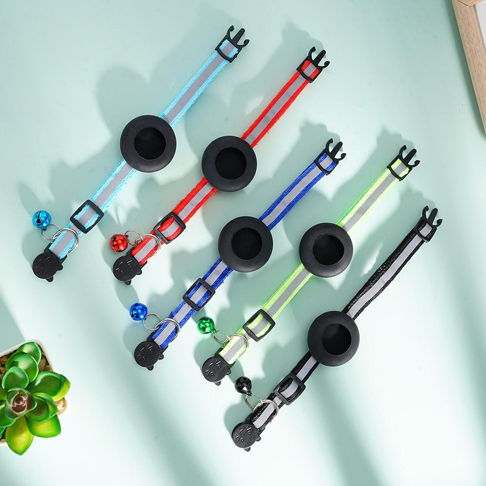 Anti-Lost Cat Collar For Airtag GPS Tracker Protective Case With Bell Reflective Cats Necklace Kitten Accesories Pet Products