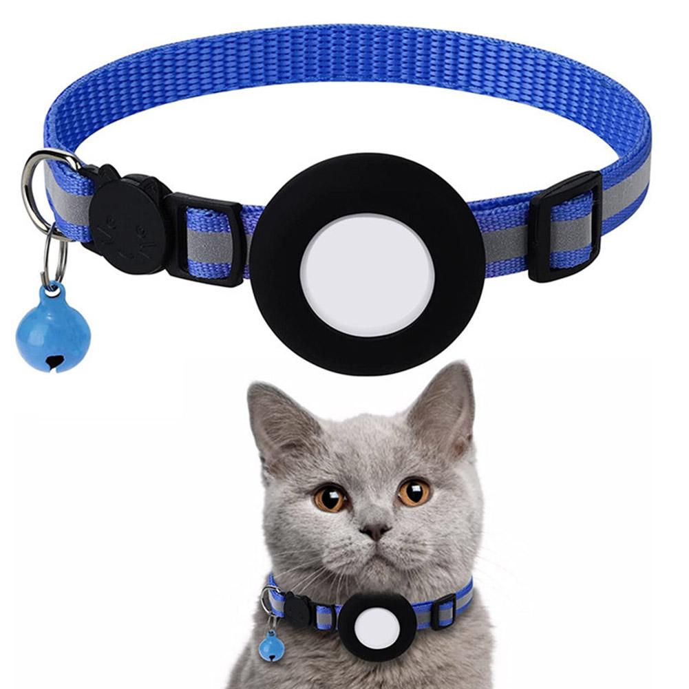 Anti-Lost Cat Collar For Airtag GPS Tracker Protective Case With Bell Reflective Cats Necklace Kitten Accesories Pet Products