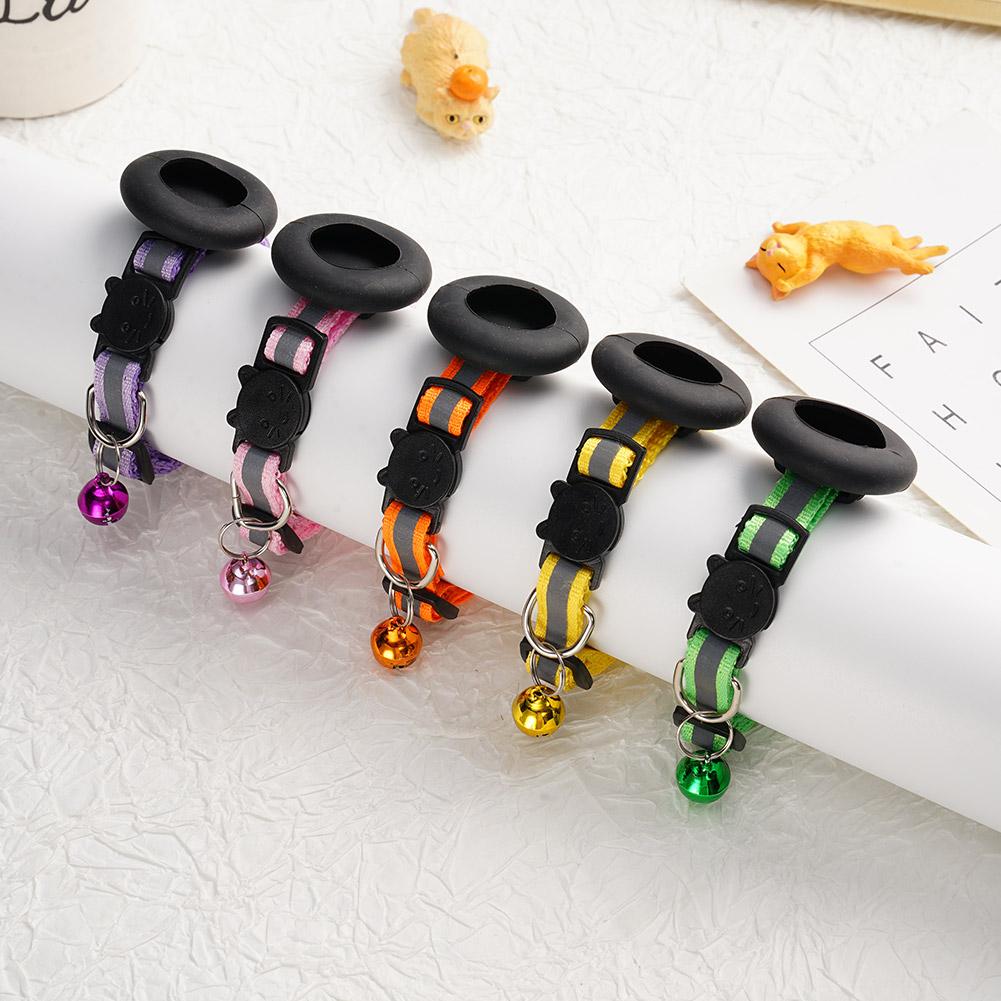 Anti-Lost Cat Collar For Airtag GPS Tracker Protective Case With Bell Reflective Cats Necklace Kitten Accesories Pet Products