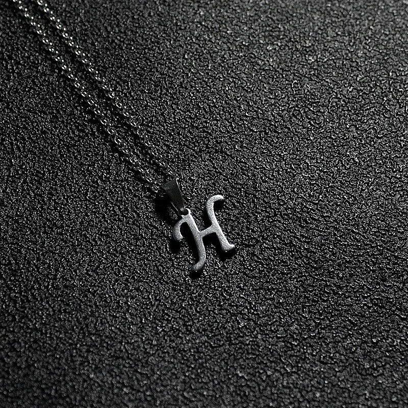 Silver Color Initial A-Z Letters Pendant Necklace for Women Men Trendy Stainless Steel Link Chain Necklaces Jewelry Gift