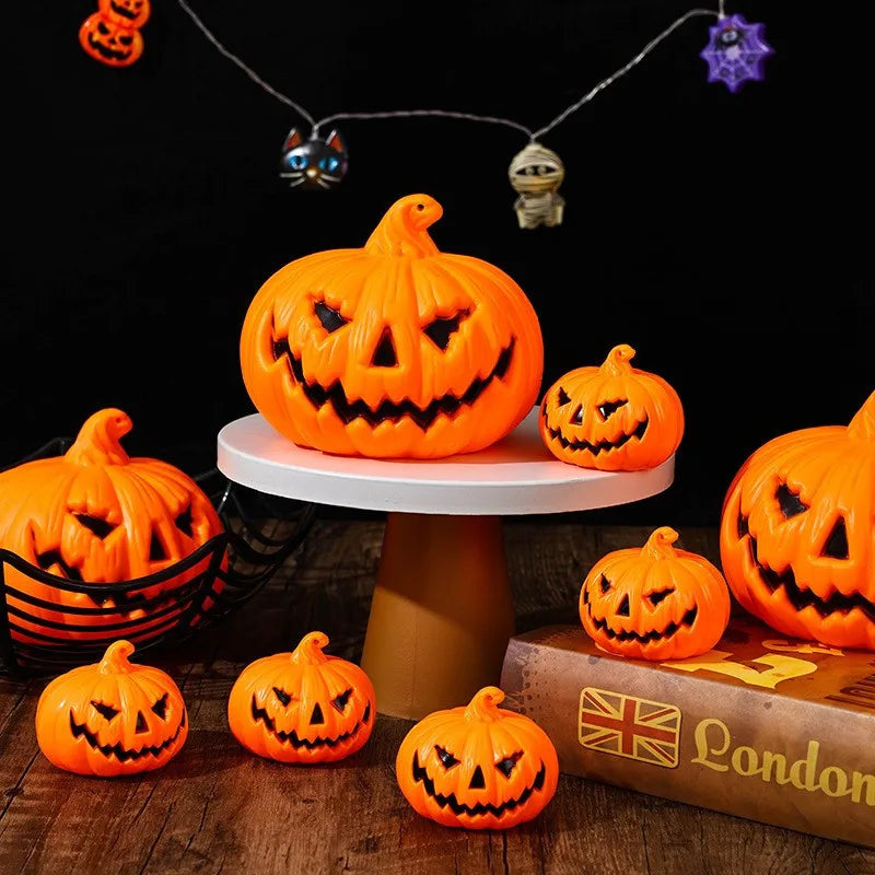 LED Halloween Candle Light Flickering Flameless Decoration Spooky Party Atmosphere Indoor Outdoor Lighting Pumpkin Lantern Prop