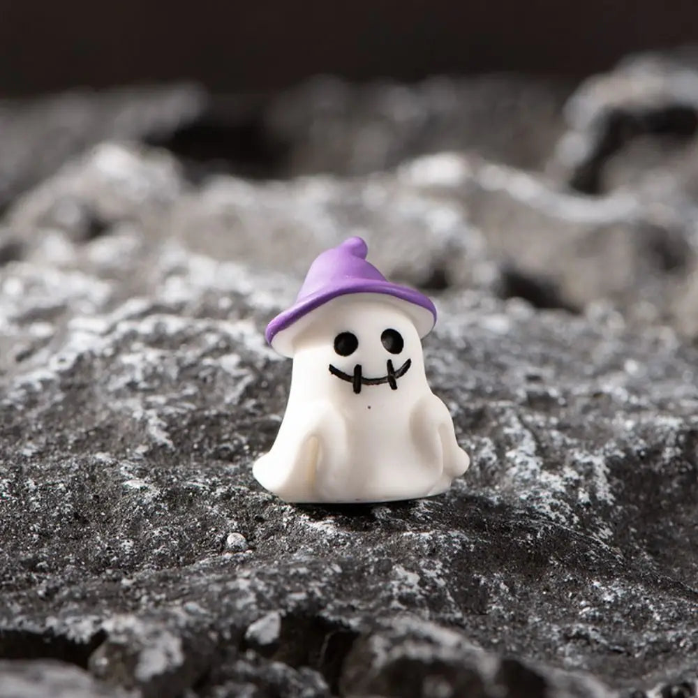 Cartoon Halloween Pumpkin Skeleton Figurines 3D DIY Mummy Skull Statue Cute Mini Miniatures Ghost Ornaments Car Ornament