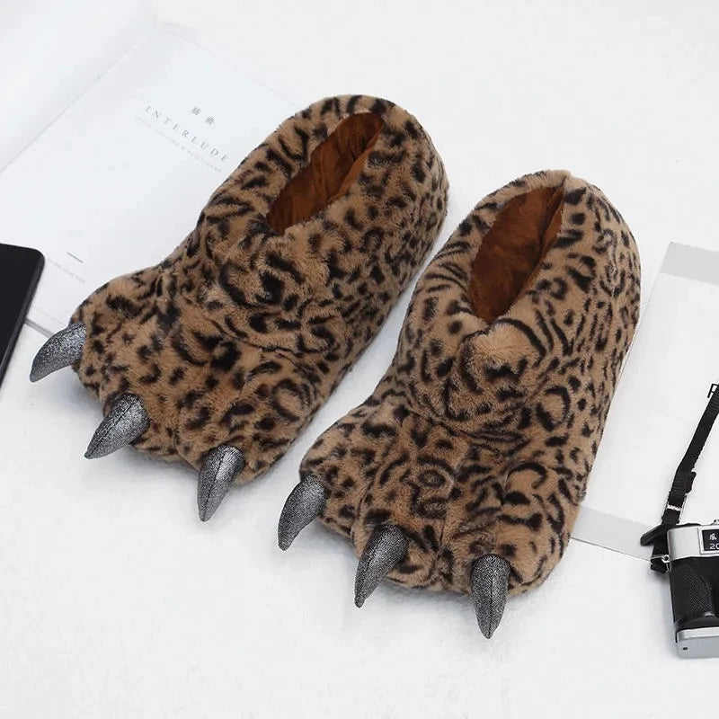 Top Qulaity Man slippers Plus Size 36-45 Creative Zebra pattern Paw Shoes Unisex Warm winter woman slipper