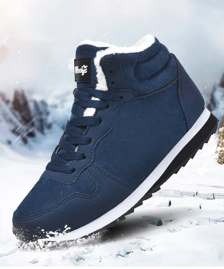 Men Boots Waterproof Winter Boots Men Lightweight Hight Top Plus 48 No Slip Warm Snow Boots Plush Women Footwear Leather Shoes