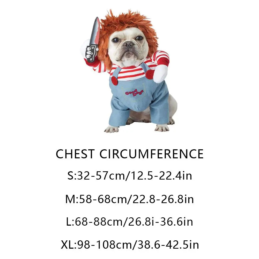Halloween Dog Costumes Funny Pet Clothes Adjustable Dog Cosplay Costume Sets Novelty Clothing For Medium Large Dogs Bulldog Pug