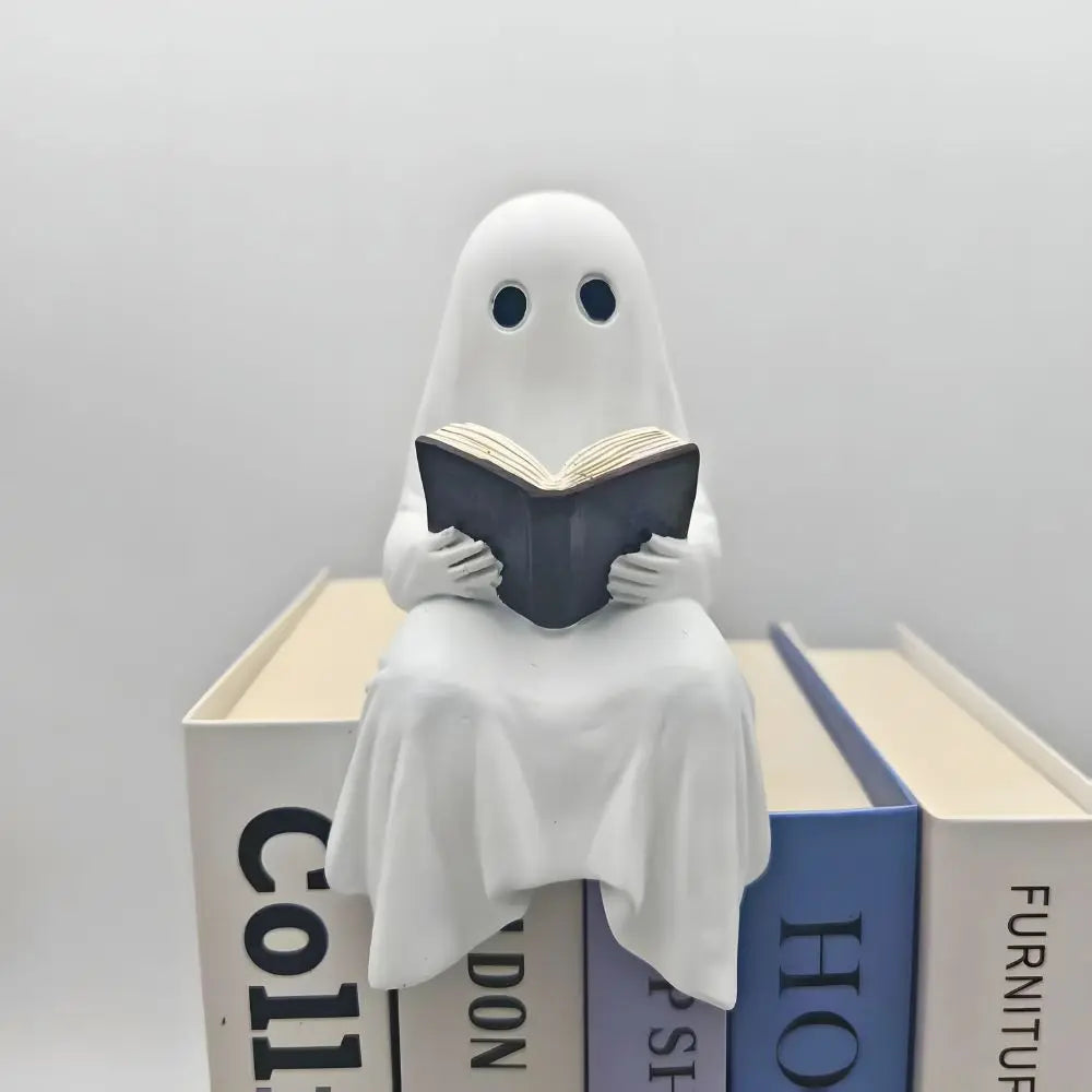 1 Piece of Halloween Little Ghost Statue Ornaments for Loving Reading, Home Decoration, Christmas, Halloween Gift