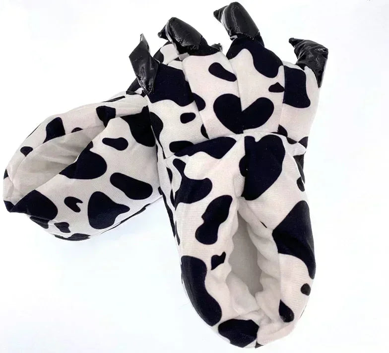 2025 Winter Warm Soft Indoor Floor Slippers Women Men Children Shoes Paw Funny Animal Christmas Monster Dinosaur Claw Plush Home