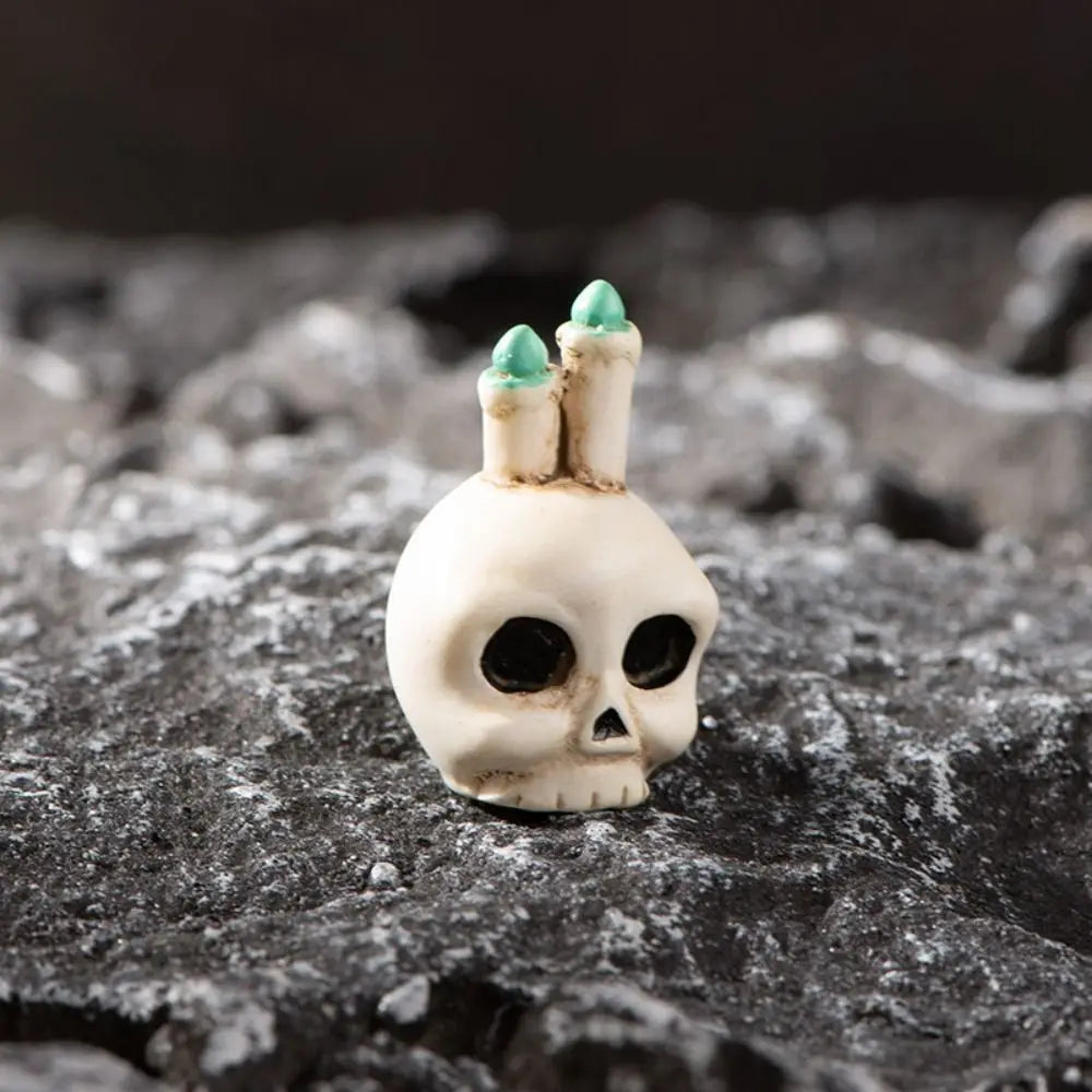 Cartoon Halloween Pumpkin Skeleton Figurines 3D DIY Mummy Skull Statue Cute Mini Miniatures Ghost Ornaments Car Ornament