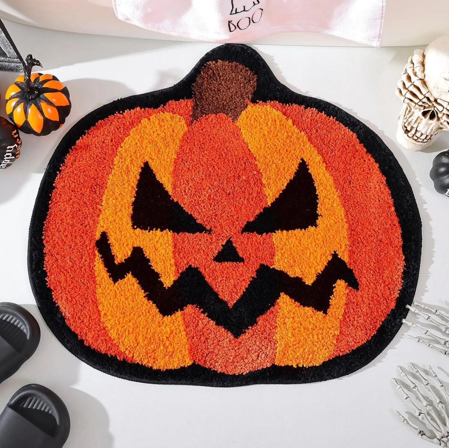 VIKAMA Halloween Ghost Carpet Comfortable Soft Imitation Cashmere Home Decor Bedroom Decor Rug Entrance Hall Doormat