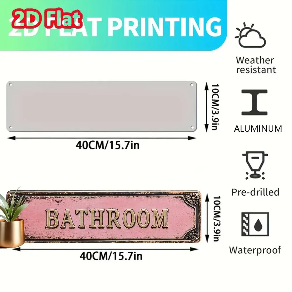 'Bathroom' Metal Sign ,Wall Decor for Bathrooms,Bedrooms & More - Classic Home Accent, Nostalgic Decoration