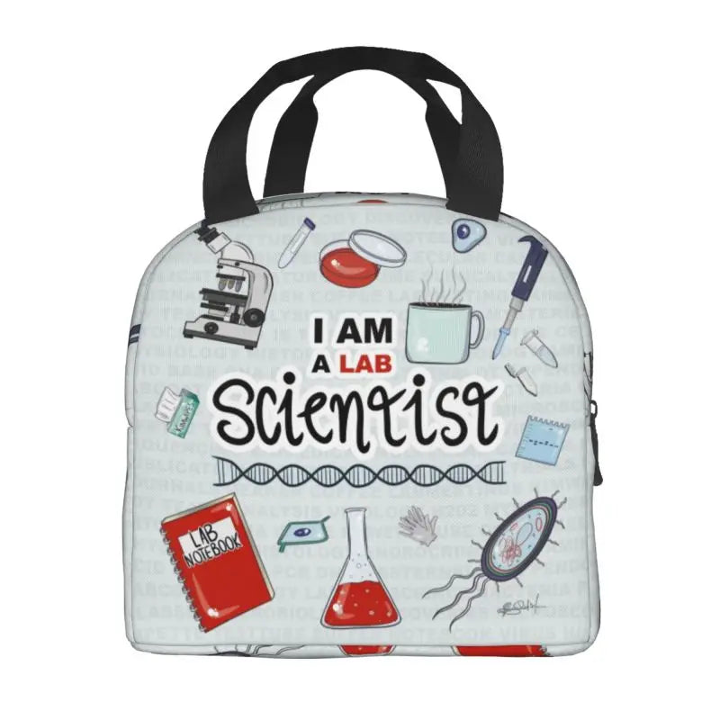 Custom I Am A Scientist Lunch Bag Science Physics Chemistry Biology Cooler Thermal Insulated Lunch Boxes for School Children