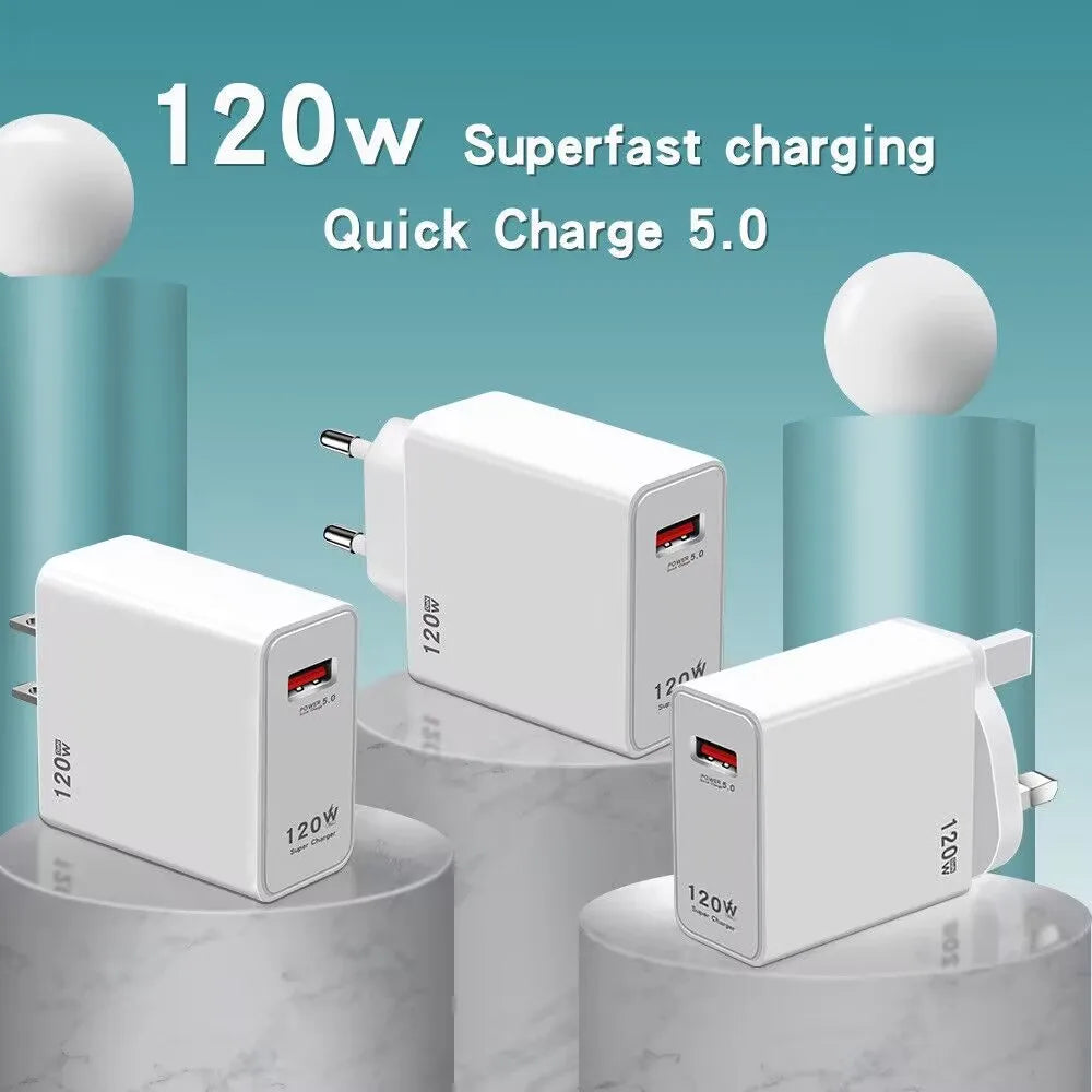GAN 120W USB Charger Fast Charging Type C Cable Mobile Phone Chargers For Huawei Samsung Xiaomi 12 Quick Charge 5.0 USB C Cable