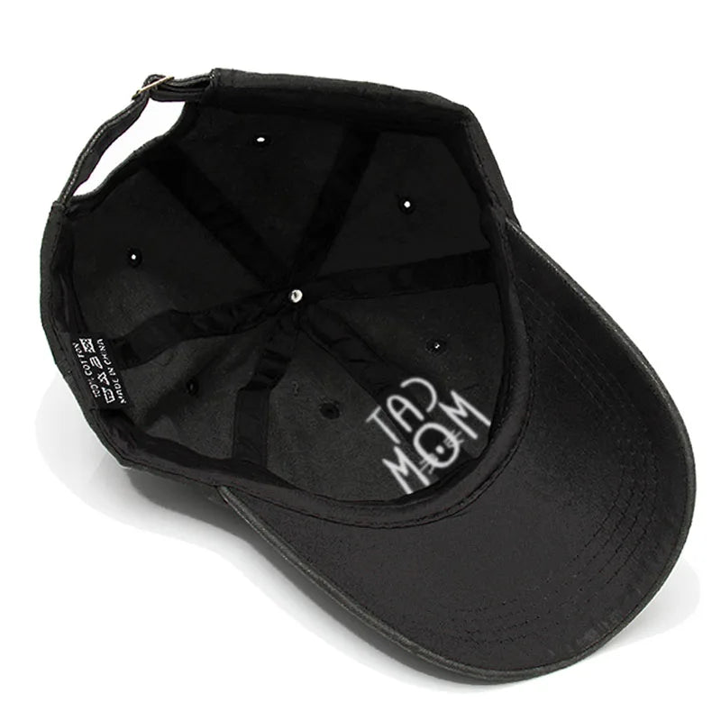 Washed Cotton Baseball Cap for Men & Women Unisex CAT MOM Embroidery Sun Protection Hat Outdoor Sports Wholesale & Dropshipping