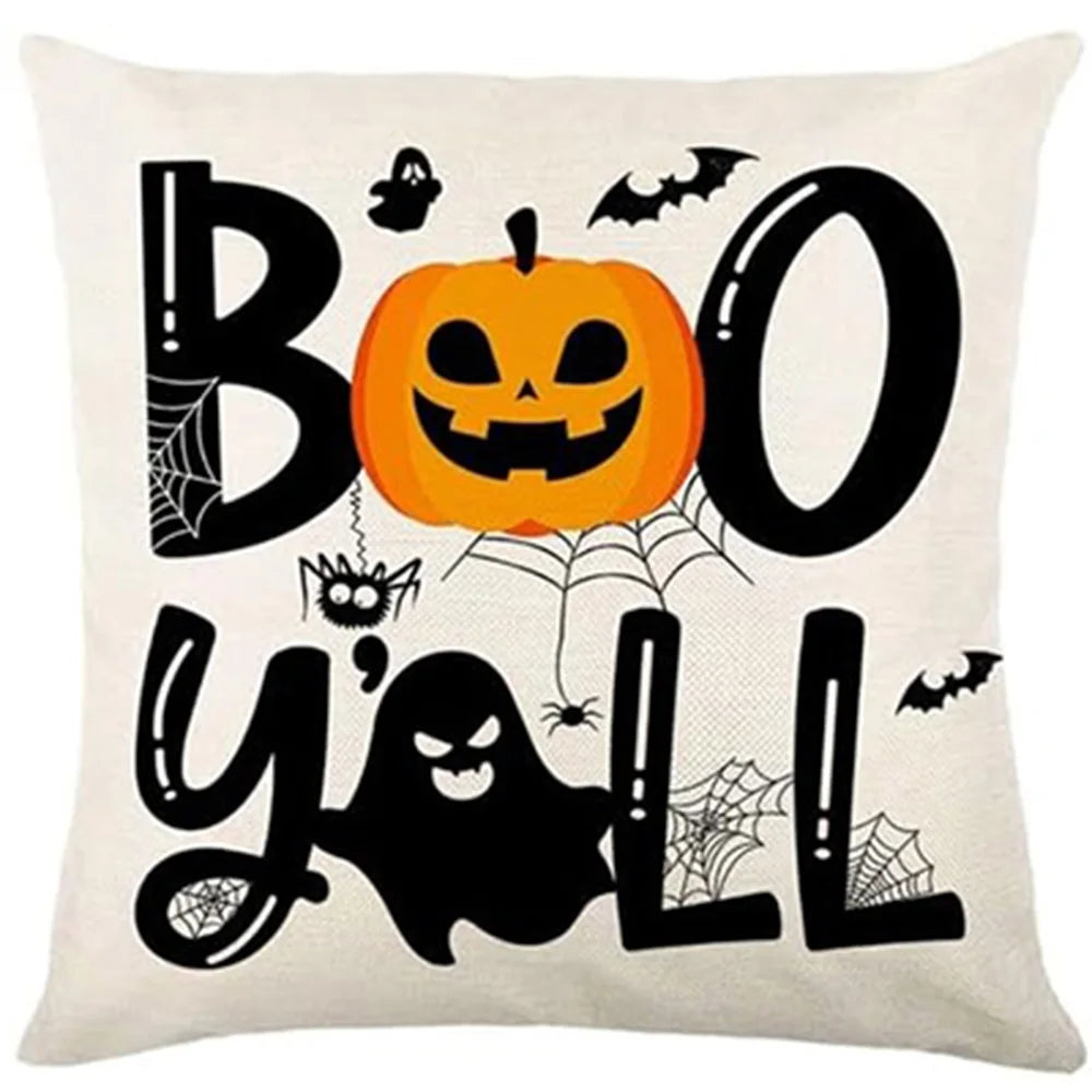 Spooky and Fun Halloween Pillow Covers: Happy Halloween, Ghost, Pumpkin Patterns & 'Boo Y'all' Sofa cushion cover,gift