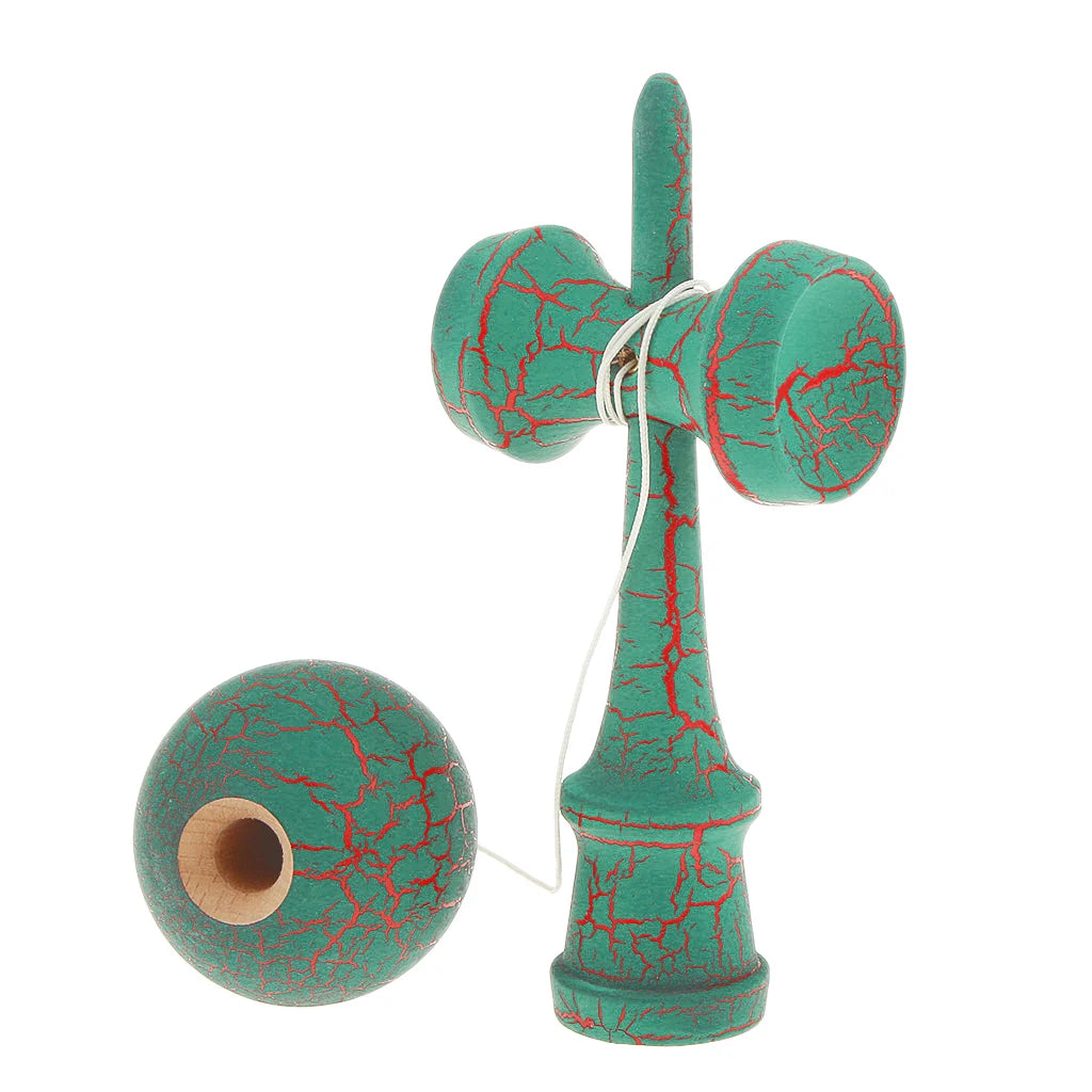 Full Crackle Paint Kendama Japanese Traditional Toy Kids Wooden Skill Ball Games Japanese Wooden Cup Ball String Stick Games