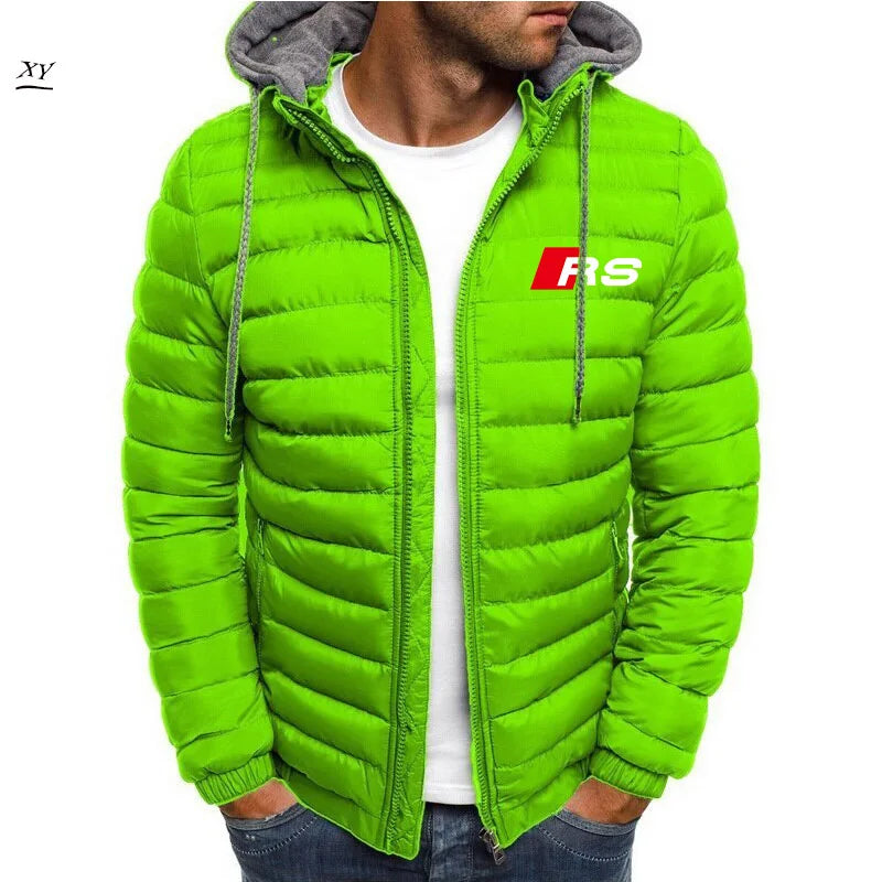 Kış erkek 2025New Logo mont sıcak kalın ceketler Casual kapşonlu paltolar marka giyim