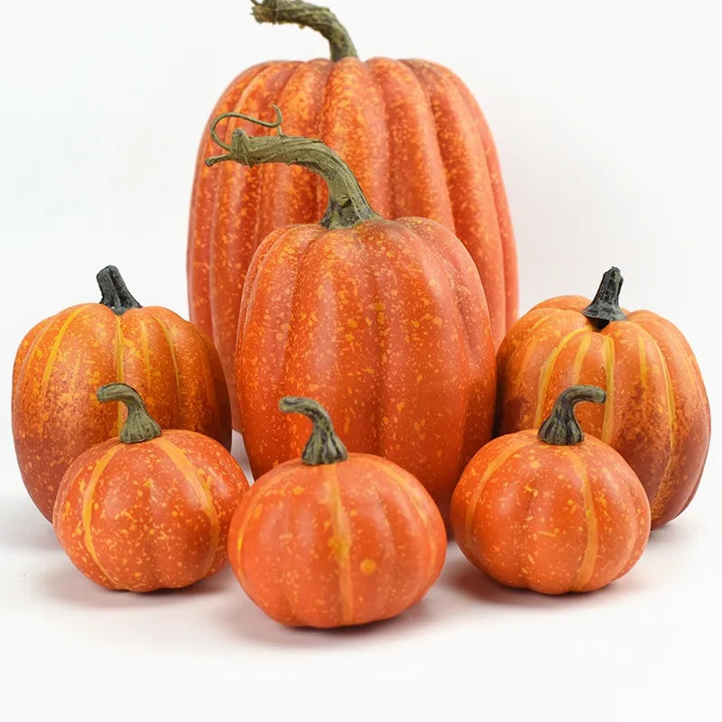 7PCS Fake Pumpkin Decoration for Halloween DisplayPhotography and Early Education Prop for Cabinet or Home Decor Home Decor