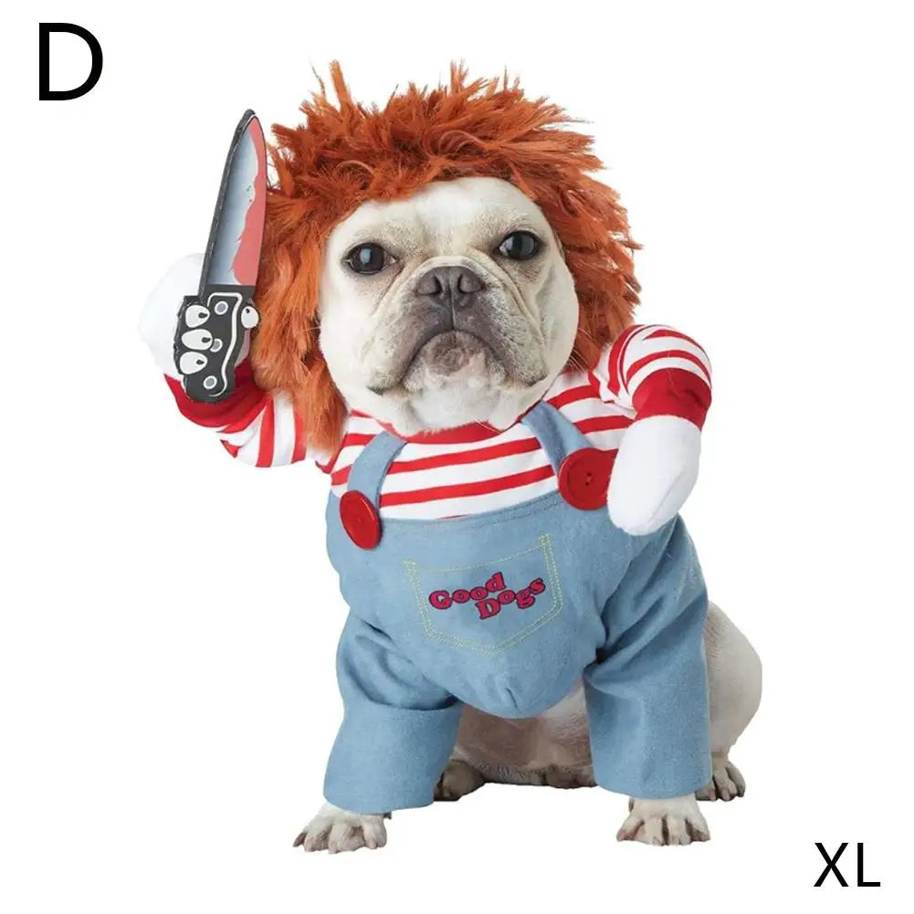 Halloween Dog Costumes Funny Pet Clothes Adjustable Dog Cosplay Costume Sets Novelty Clothing For Medium Large Dogs Bulldog Pug