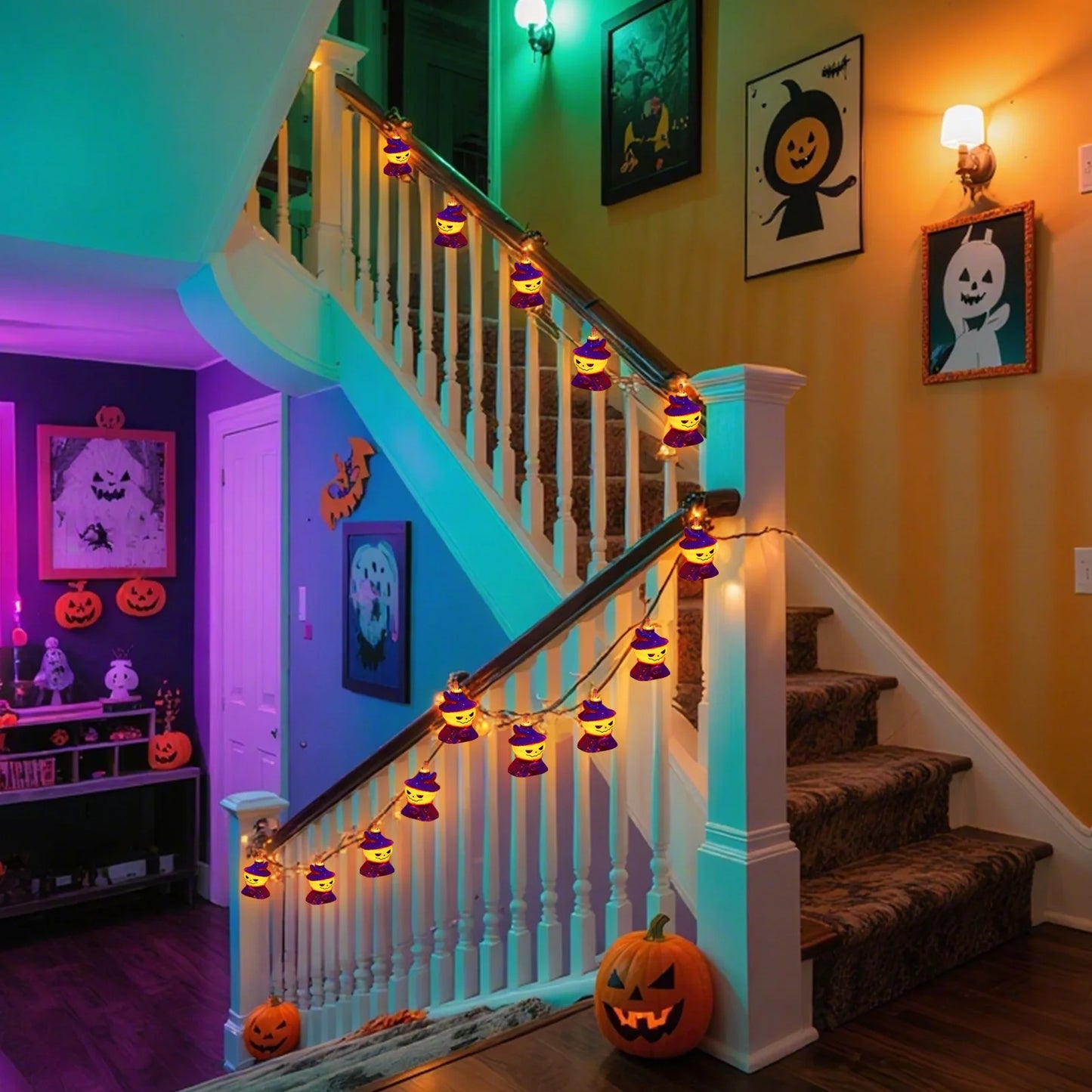 New Creative Halloween Pumpkin Ghost Lantern String Supplies Luminous Decorative Items Props Household Scene Arrangement Gifts