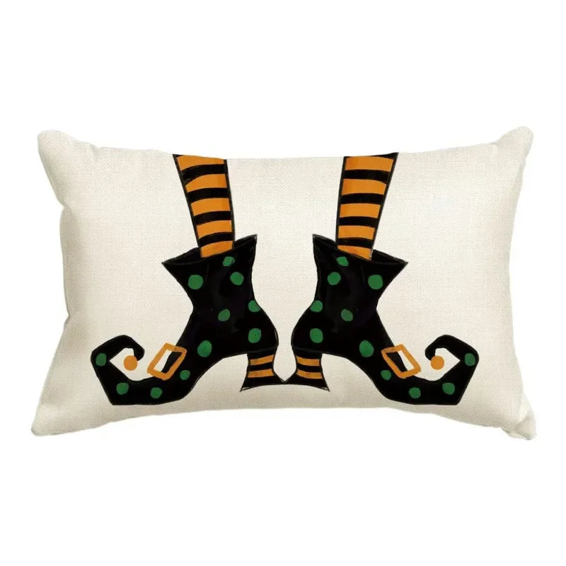 30x50cm Halloween Cushion Cover, Linen Bats Ghoast Skull Pumpkin Rectangle Pillow Covers ,Cushion Cases for Home Sofa Chair