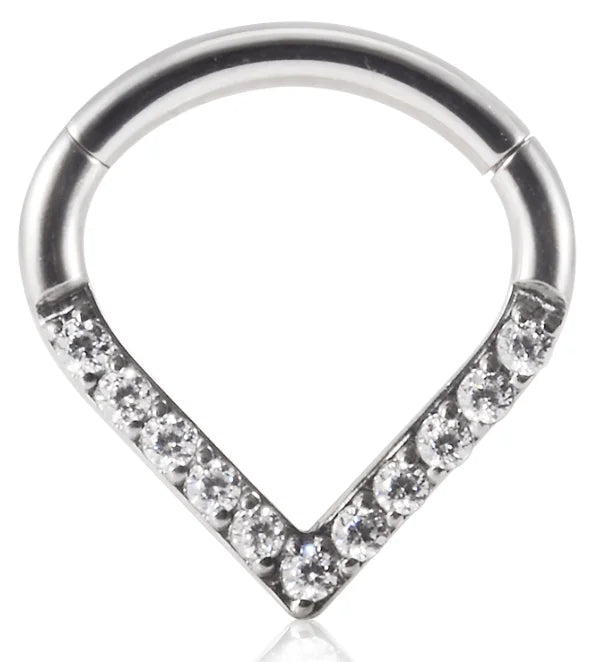 1piece Surgical Steel Micro Zircon Nose Hinged Ring Forward Septum Clicker Ear Cartilage Tragus Body Jewelry 16G