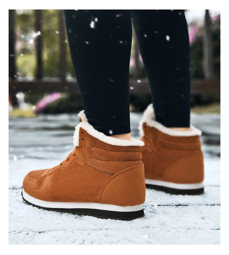 Men Boots Waterproof Winter Boots Men Lightweight Hight Top Plus 48 No Slip Warm Snow Boots Plush Women Footwear Leather Shoes