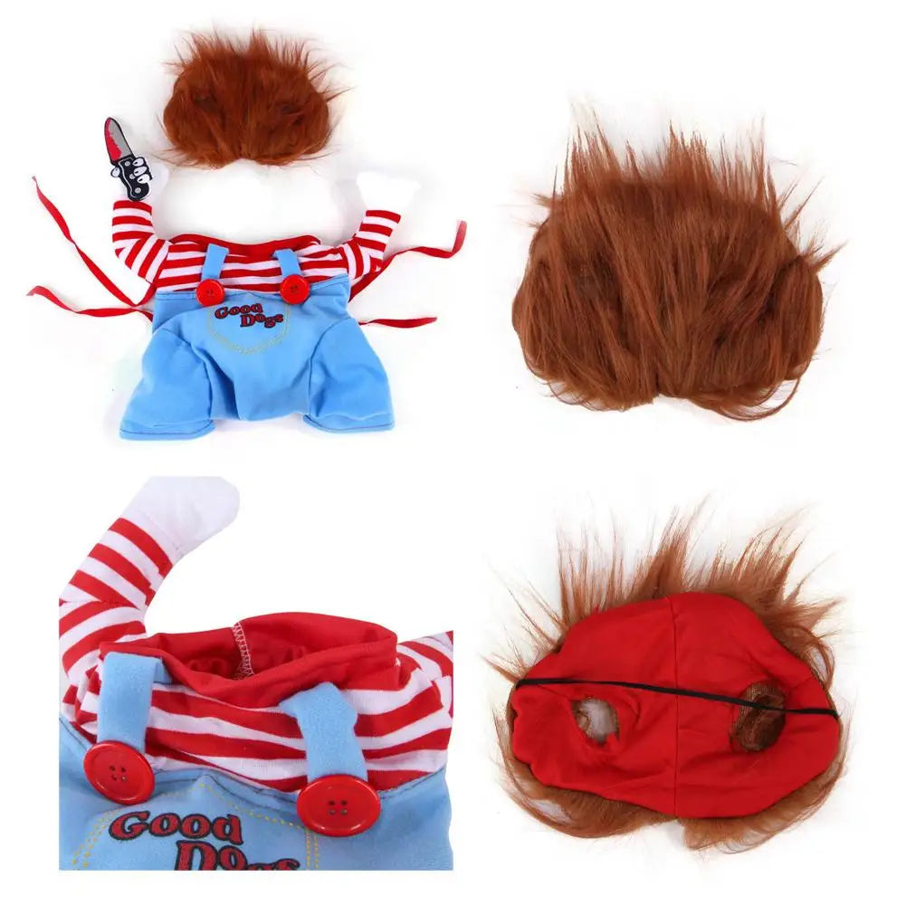Halloween Dog Costumes Funny Pet Clothes Adjustable Dog Cosplay Costume Sets Novelty Clothing For Medium Large Dogs Bulldog Pug