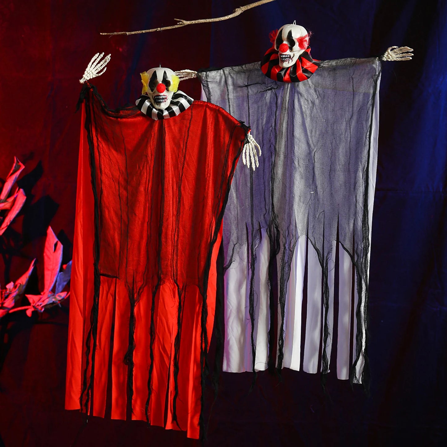 Terrifying Joker Pendant Floating Cloth Hanging Ghost Ornament For Garden Courtyard 2025 Halloween Party Decoration Props