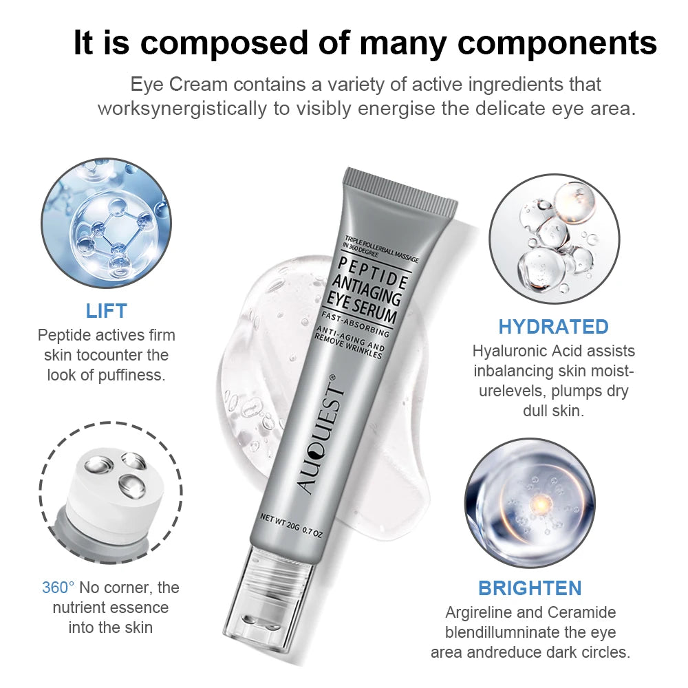 Peptide Eye Cream Dark Circles Remove Eye Bags Puffiness Reduces Wrinkles Lifting Firming Eye Serum Man Woman Eye Care Beauty