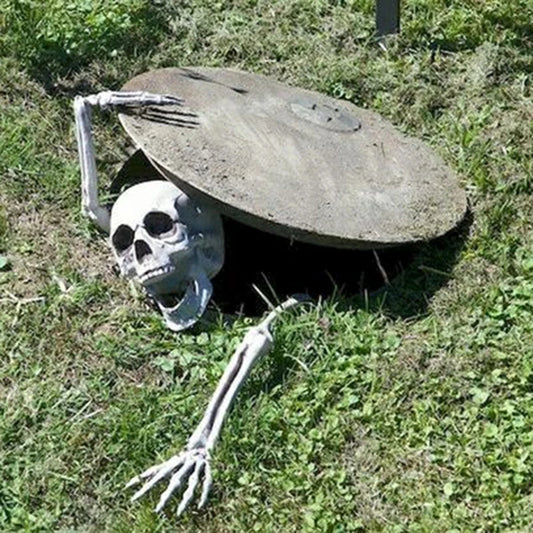 halloween Garden Decoration fake Skull Skeleton scary props Horror Tombstone Haunted House Outdoor Decor Graveyard Trick Props