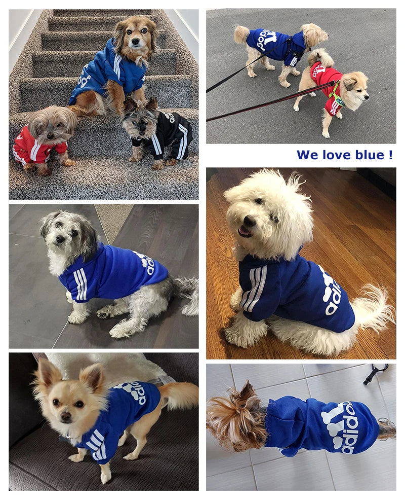 Winter Pet Dog Clothes Adidog Sweatshirts Fleece Warm Coat Clothing for Small Large Dogs Chihuahua Hoodie Pet Costume S-9XL