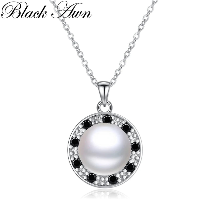 BLACK AWN Silver Necklace Silver Color Slide Necklace Women Jewelry Classic Round Necklaces&Pendants K075