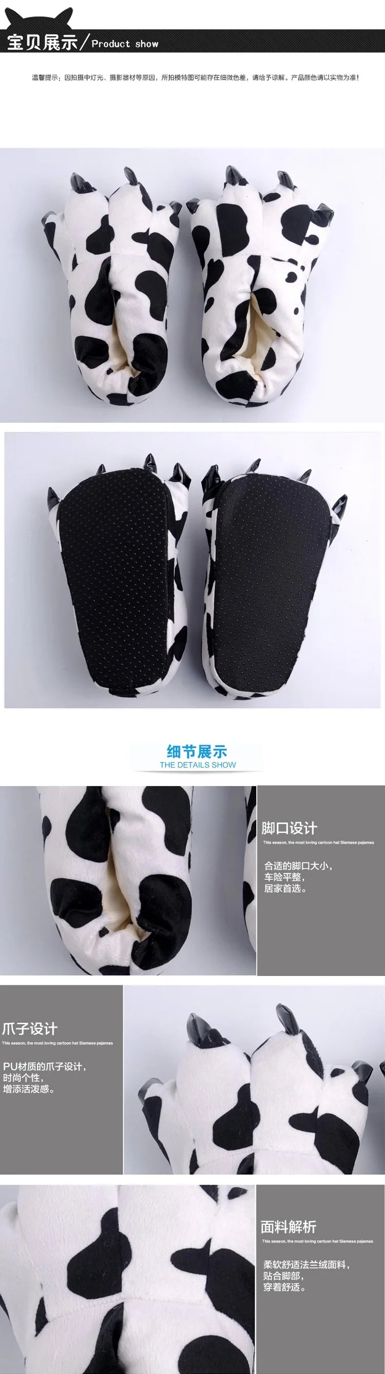 2025 Winter Warm Soft Indoor Floor Slippers Women Men Children Shoes Paw Funny Animal Christmas Monster Dinosaur Claw Plush Home