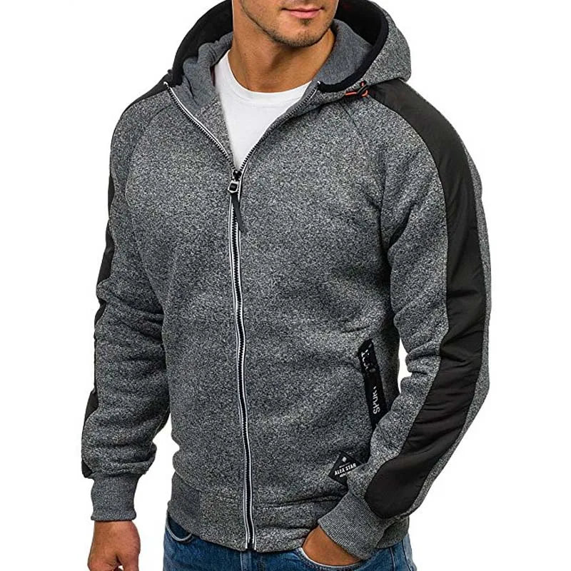 Plus Size3XL Hoodie Men Autumn Winter FullSleeve Zipper Cardigan Men Hoodies Sweatshirts Casual Slim Solid Hooded Sweatshirt Men