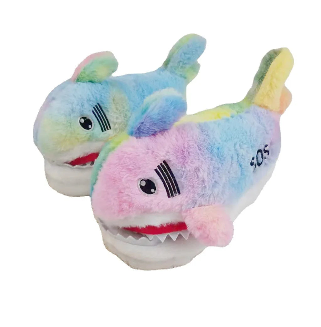 2022 New Arrival Animel Shark Home Shoes For Unisex Creativity Boys Slippers Men Winter Spring Indoor Slippers Floor Fur Slipper