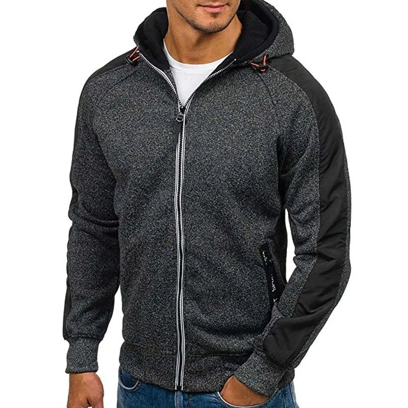 Plus Size3XL Hoodie Men Autumn Winter FullSleeve Zipper Cardigan Men Hoodies Sweatshirts Casual Slim Solid Hooded Sweatshirt Men