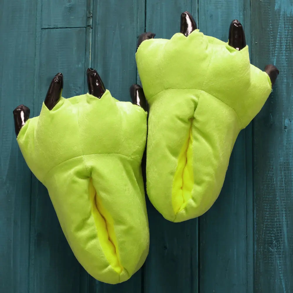 2025 Winter Warm Soft Indoor Floor Slippers Women Men Children Shoes Paw Funny Animal Christmas Monster Dinosaur Claw Plush Home
