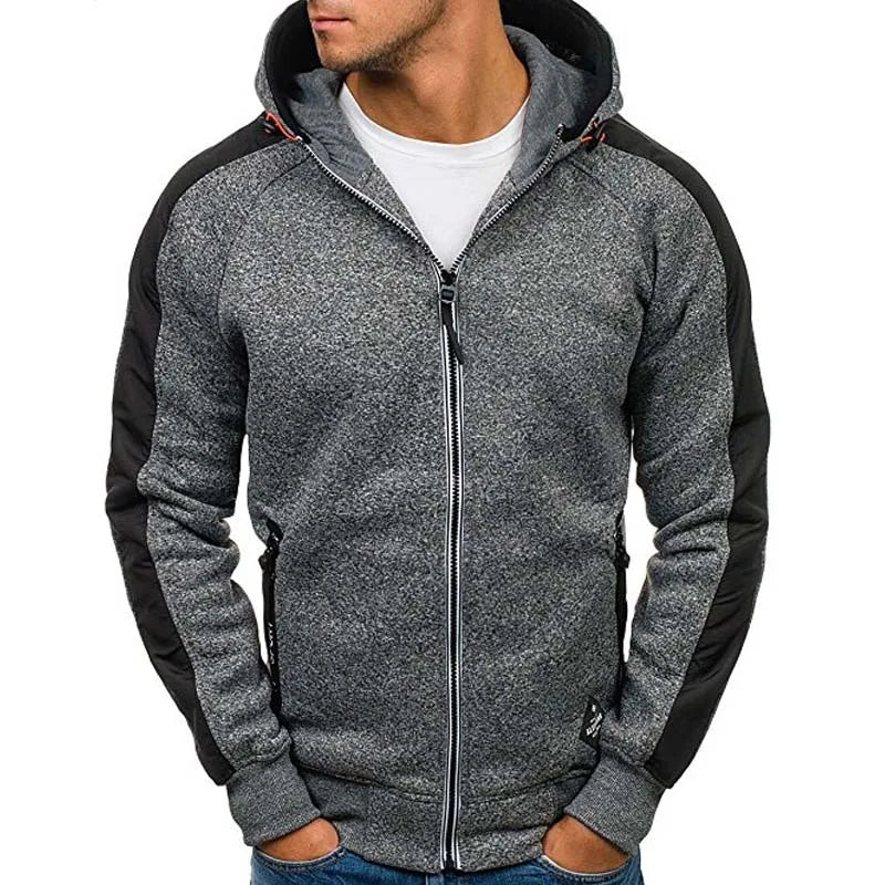 Plus Size3XL Hoodie Men Autumn Winter FullSleeve Zipper Cardigan Men Hoodies Sweatshirts Casual Slim Solid Hooded Sweatshirt Men