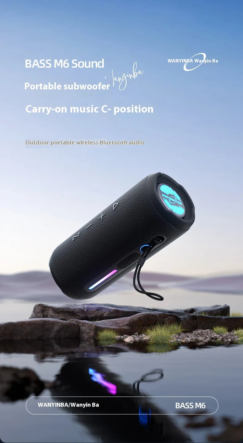 M6 30W High Quality Portable  Subwoofer Hopestar Speaker  360° Surround Sound IP67 Waterproof Dustproof RGB LED 4000mah