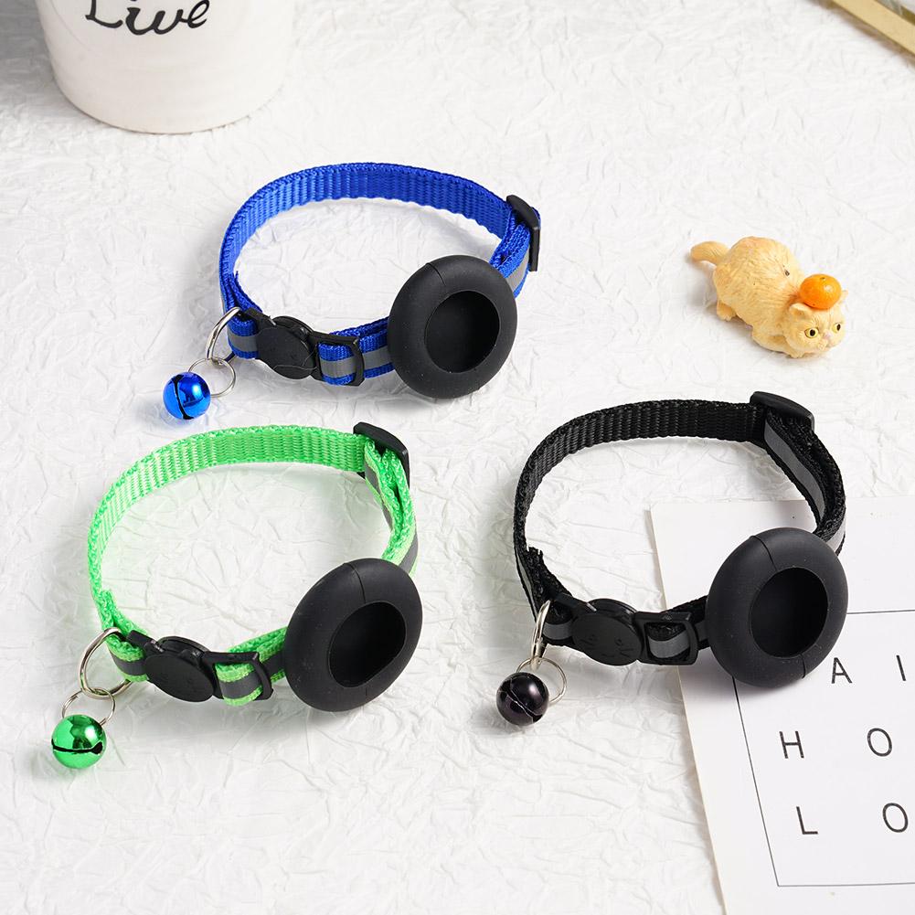 Anti-Lost Cat Collar For Airtag GPS Tracker Protective Case With Bell Reflective Cats Necklace Kitten Accesories Pet Products