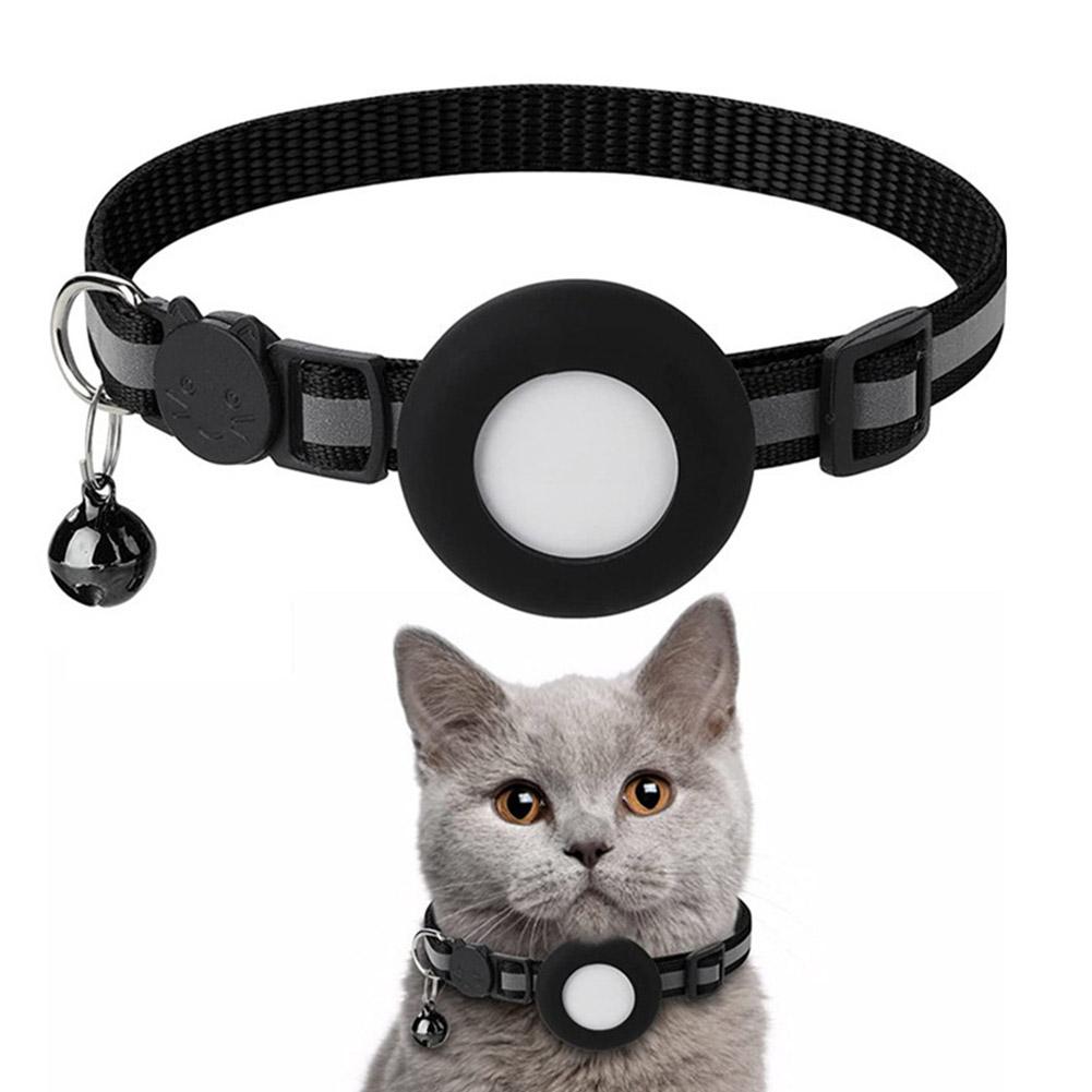 Anti-Lost Cat Collar For Airtag GPS Tracker Protective Case With Bell Reflective Cats Necklace Kitten Accesories Pet Products