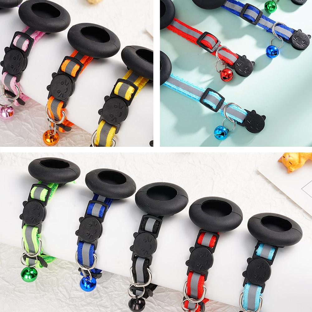 Anti-Lost Cat Collar For Airtag GPS Tracker Protective Case With Bell Reflective Cats Necklace Kitten Accesories Pet Products