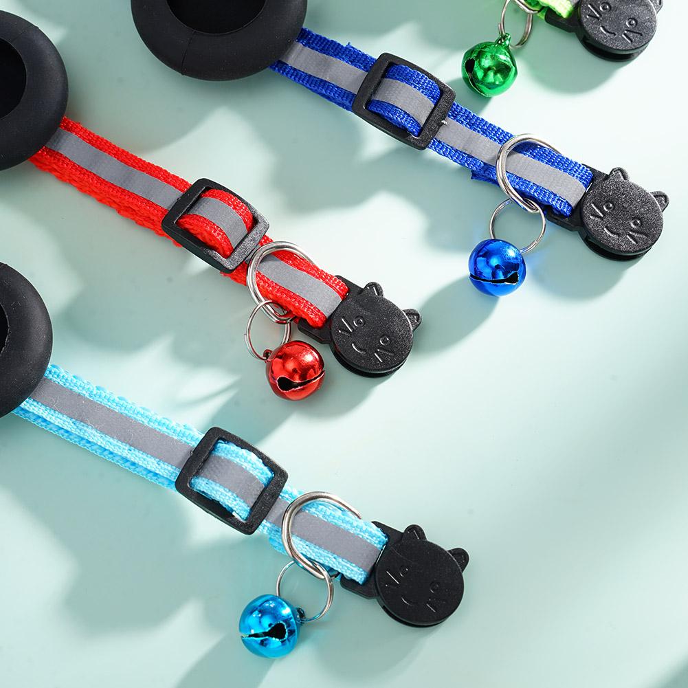 Anti-Lost Cat Collar For Airtag GPS Tracker Protective Case With Bell Reflective Cats Necklace Kitten Accesories Pet Products