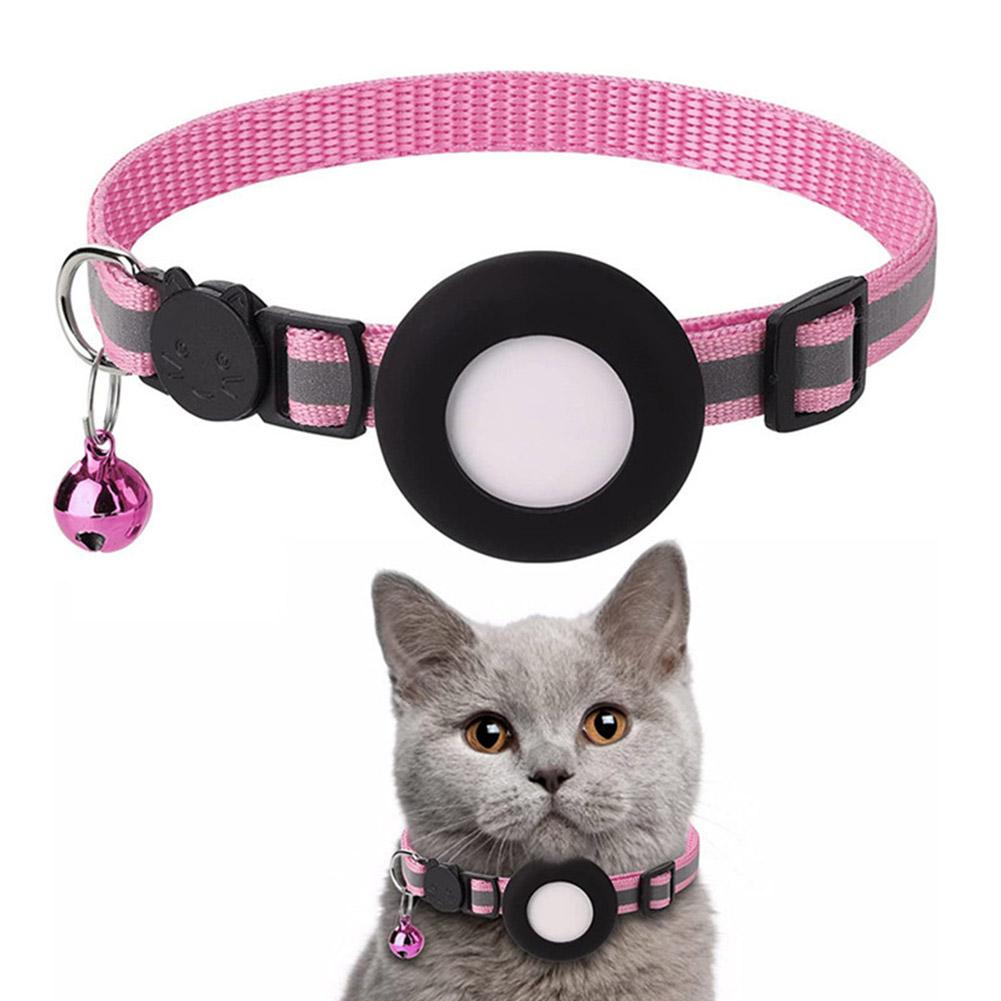 Anti-Lost Cat Collar For Airtag GPS Tracker Protective Case With Bell Reflective Cats Necklace Kitten Accesories Pet Products