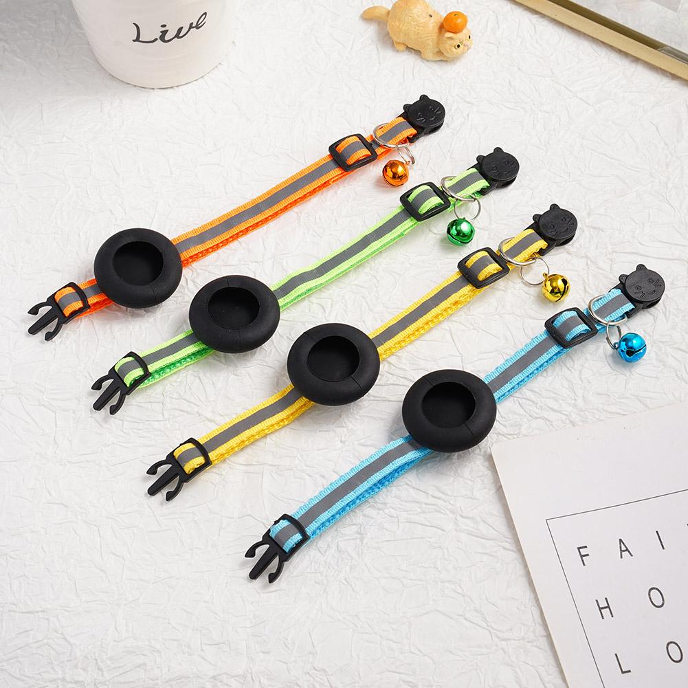 Anti-Lost Cat Collar For Airtag GPS Tracker Protective Case With Bell Reflective Cats Necklace Kitten Accesories Pet Products