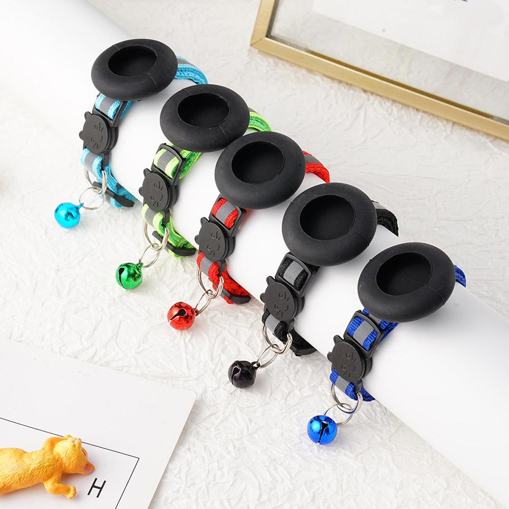 Anti-Lost Cat Collar For Airtag GPS Tracker Protective Case With Bell Reflective Cats Necklace Kitten Accesories Pet Products
