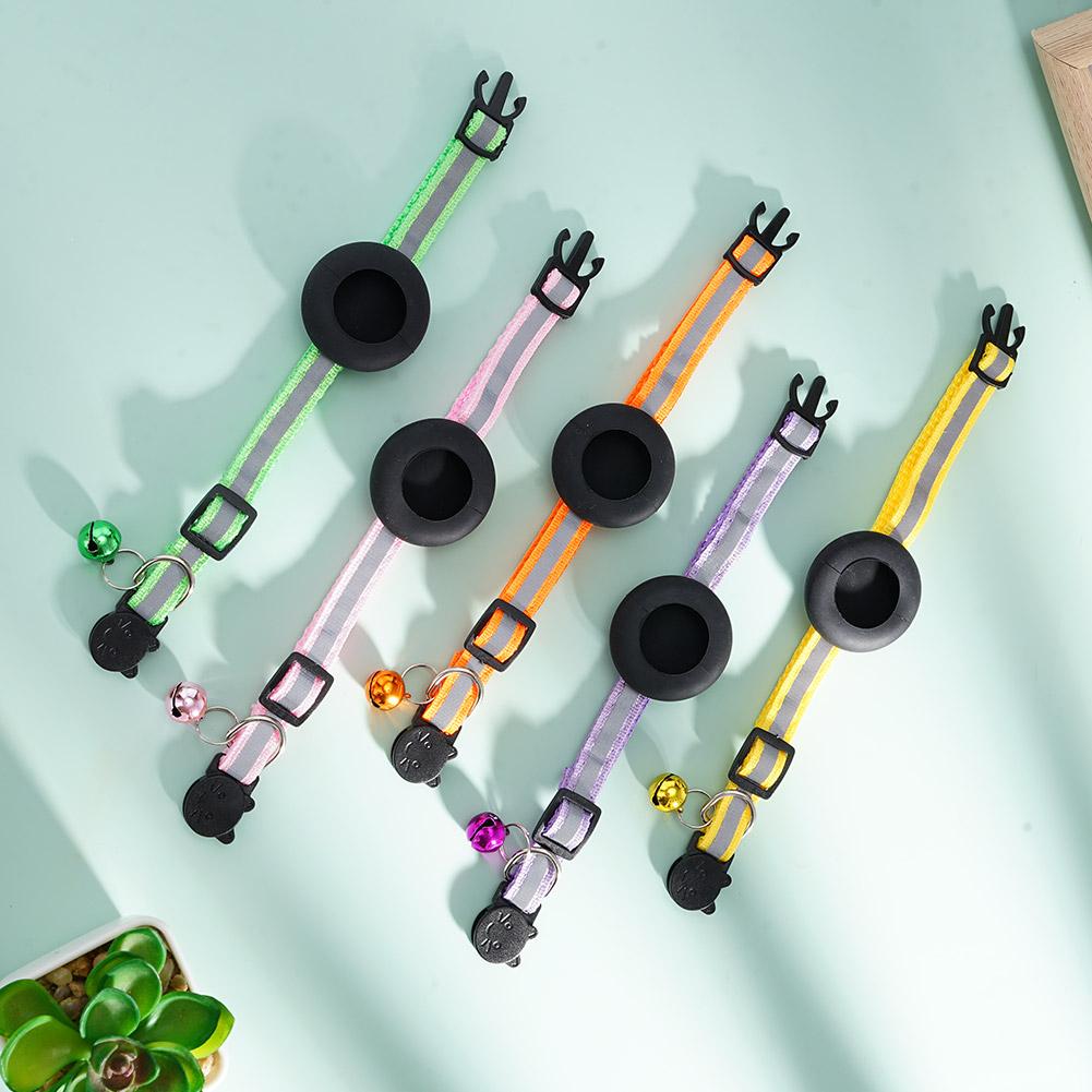 Anti-Lost Cat Collar For Airtag GPS Tracker Protective Case With Bell Reflective Cats Necklace Kitten Accesories Pet Products