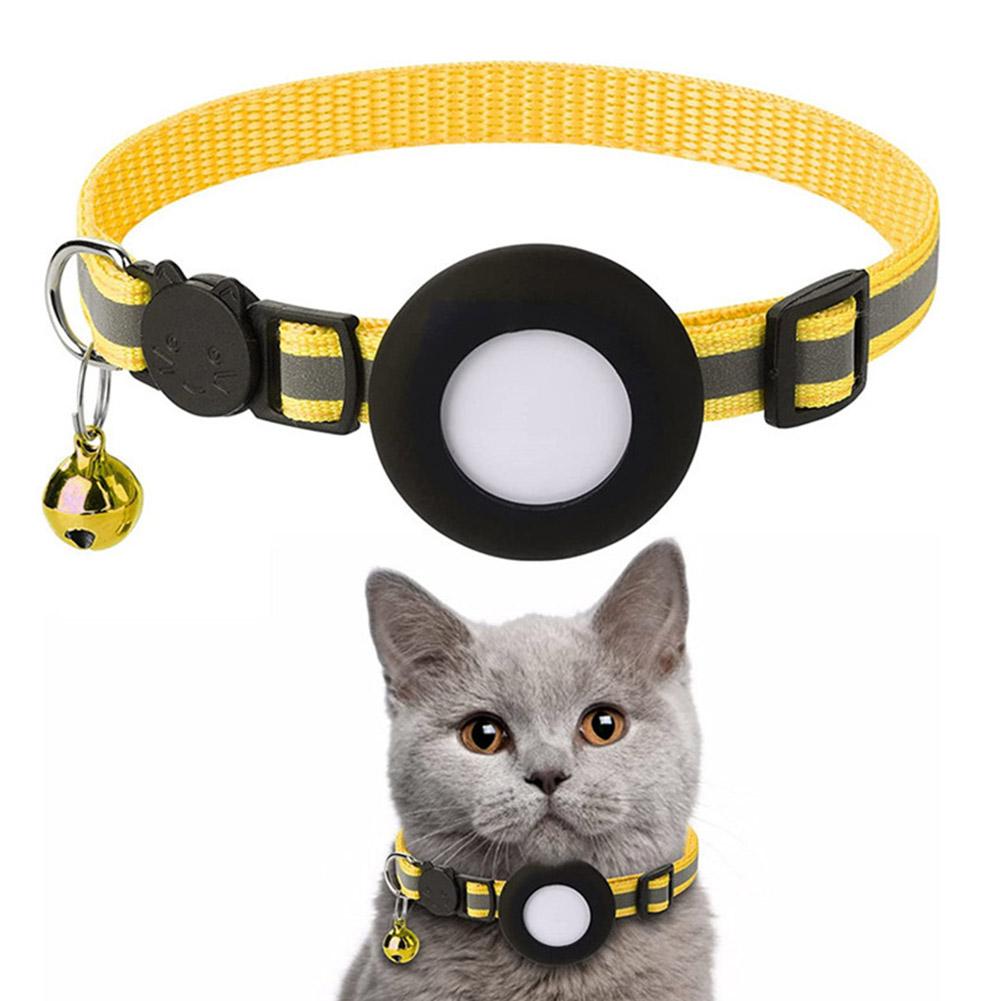 Anti-Lost Cat Collar For Airtag GPS Tracker Protective Case With Bell Reflective Cats Necklace Kitten Accesories Pet Products