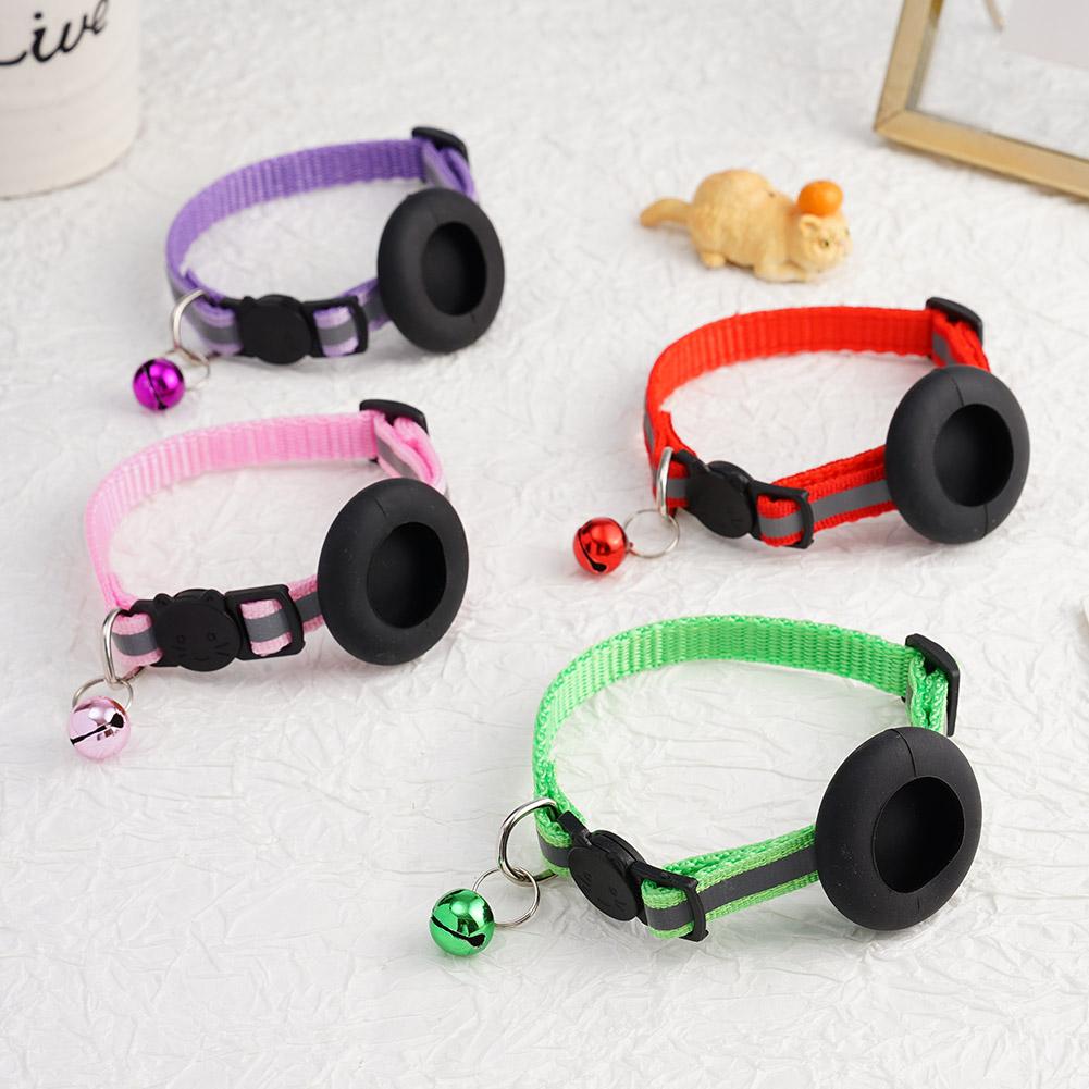 Anti-Lost Cat Collar For Airtag GPS Tracker Protective Case With Bell Reflective Cats Necklace Kitten Accesories Pet Products