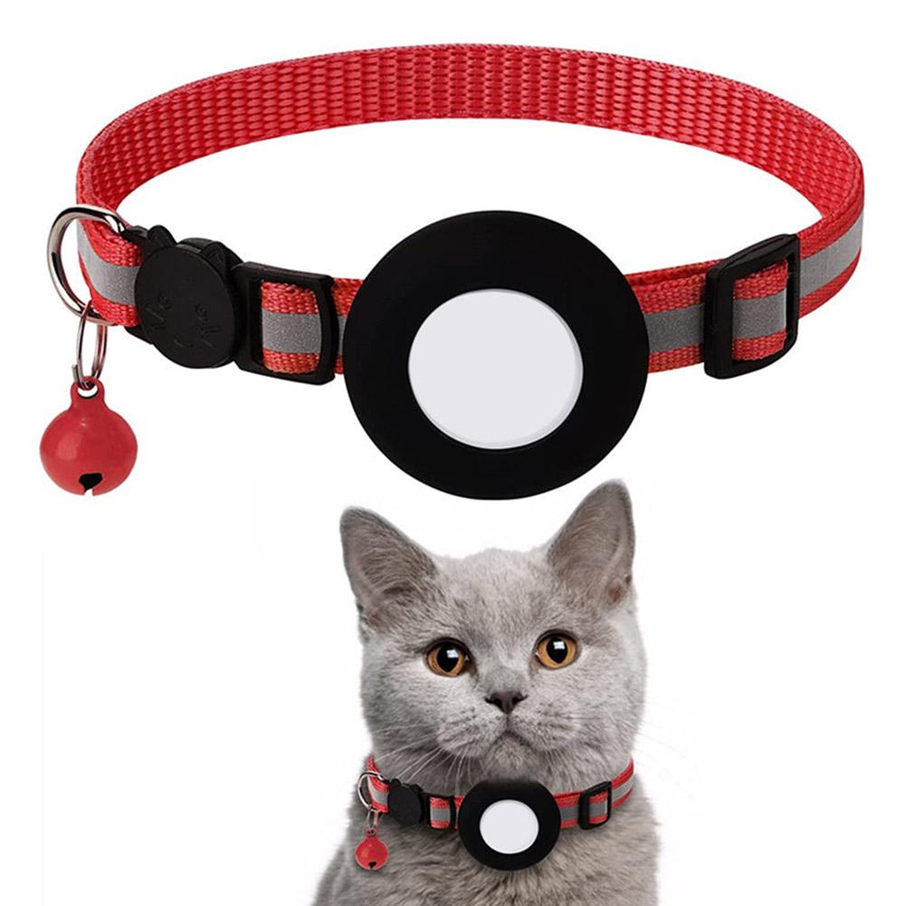 Anti-Lost Cat Collar For Airtag GPS Tracker Protective Case With Bell Reflective Cats Necklace Kitten Accesories Pet Products